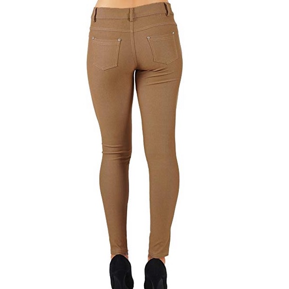 Khaki tan color long jeggings - Picture 3 of 4
